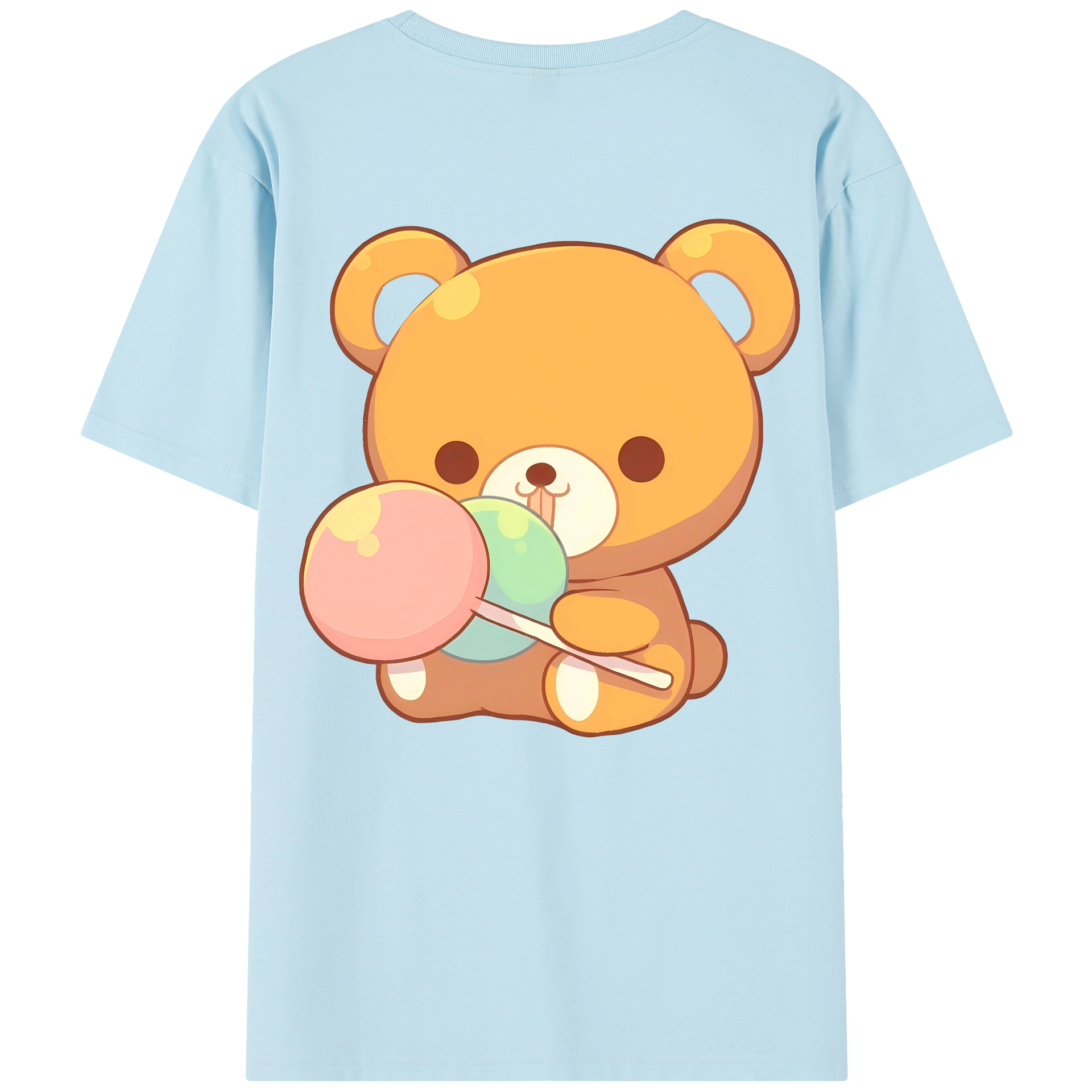 （画像用） リラックマ リラックマ キイロイトリ Rilakkuma Korilakkuma Kiiroitori 綿100％半袖Tシャツ（背面プリント）